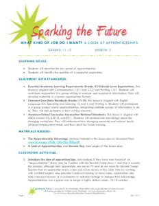 Sparking the Future Grades[removed]Lesson 3 A Look at Apprenticeships