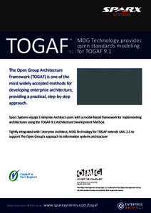 TOGAF  ® MDG Technology provides 9.1