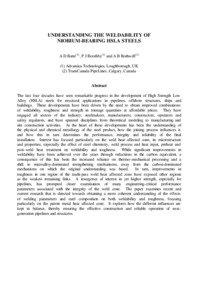 UNDERSTANDING THE WELDABILITY OF NIOBIUM-BEARING HSLA STEELS A D Batte(1), P J Boothby(1) and A B Rothwell(2)