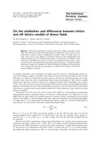 Eur. Phys. J. Special Topics 143, 269–c EDP Sciences, Springer-Verlag 2007  DOI: epjst/e2007THE EUROPEAN