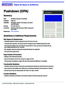 Digital Ad Specs & Guidelines  Pushdown (OPA) Summary Size: