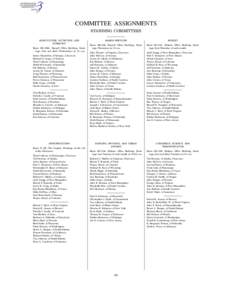 COMMITTEE ASSIGNMENTS STANDING COMMITTEES AGRICULTURE, NUTRITION, AND FORESTRY Room SR–328A. Russell Office Building. Meetings, first and third Wednesdays at 10 a.m. Saxby Chambliss, of Georgia, Chairman