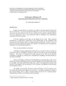 Arbitral tribunal / Arbitration / Tribunal / United Nations Convention on the Law of the Sea / International law / Arbitration award / Jean-Paul Béraudo / Law / Legal terms / International relations