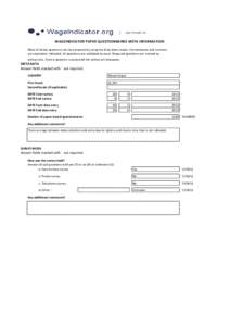 WAGEINDICATOR PAPER QUESTIONNAIRES META INFORMATION Most of below questions can be answered by using the drop down boxes, the textboxes and numbers are seperately indicated. All questions are validated by excel. Required