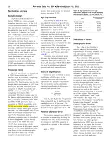 18  Advance Data No. 324 + (Revised) April 18, 2002 Technical notes Sample design