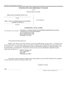 AO 440 (Rev[removed]Summons in a Civil Action  UNITED STATES DISTRICT COURT for the  NorthernDistrict