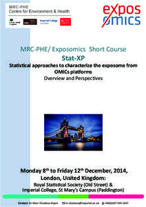 MRC-PHE/ Exposomics Short Course  Stat-XP Statistical approaches to characterize the exposome from OMICs platforms