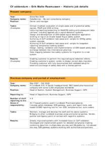 Microsoft Word - Erik Malte Rasmussen CV Addendum July 2014.doc