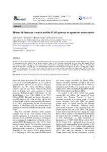 Aquatic Invasions[removed]Volume 7, Issue 1: 1–5 doi: [removed]ai[removed]Open Access) © 2012 The Author(s). Journal compilation © 2012 REABIC Proceedings of the 17th International Conference on Aquatic Invasive 