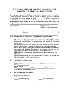 Microsoft Word - OFFICIAL REGIONAL BANKING CLAIM CENTER REQUEST FOR PROPOSAL PRICE SHEET.doc