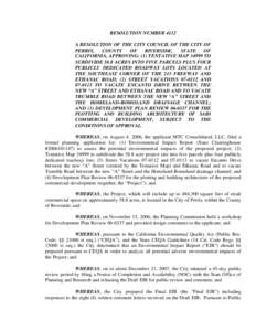 RESOLUTION NUMBER 4112 A RESOLUTION OF THE CITY COUNCIL OF THE CITY OF PERRIS, COUNTY OF RIVERSIDE,