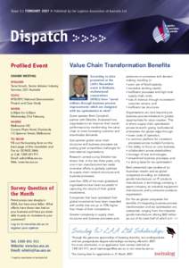 Issue 2.1 FEBRUARY[removed]Published by the Logistics Association of Australia Ltd Dispatch Profiled Event