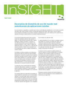 InSIGHT  Expert insight Escenarios de biometría de voz del mundo real: autenticación de aplicaciones móviles