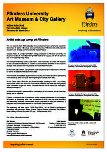 Flinders University Art Museum & City Gallery MEDIA RELEASE For immediate release Thursday 28 March 2013