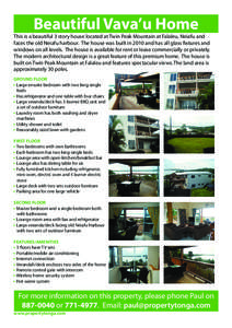 Vava'u brochure - Tonga - for sale 01.indd