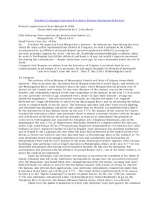 Southern Campaign American Revolution Pension Statements & Rosters Pension Application of Evan Morgan S11098 Transcribed and annotated by C. Leon Harris [The following letter explains the petition that follows it.] Morga
