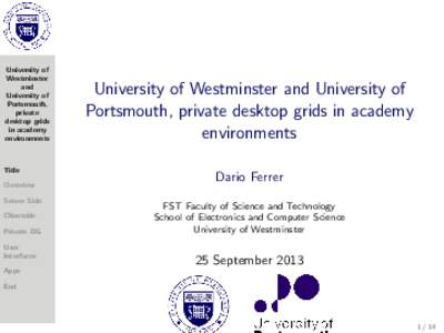 University of Westminster and University of Portsmouth, private