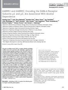 GABRR1 and GABRR2, encoding the GABA-A receptor subunits [rho]1 and [rho]2, are associated with alcohol dependence