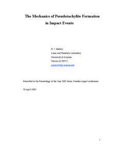 The Mechanics of Pseudotachylite Formation in Impact Events