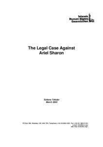 The Legal Case Against Ariel Sharon
