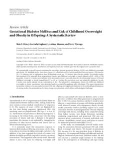 Maternal gestational diabetes mellitus and long-term risk of childhood obesity and childhood diabetes:  A systematic-review