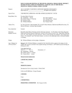 REGULAR MEETING OF THE DELSEA REGIONAL HIGH SCHOOL DISTRICT BOARD OF EDUCATION ON WEDNESDAY, OCTOBER 1, 2003 IN THE DELSEA REG