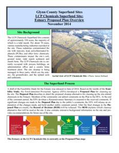 Glynn County Superfund Sites LCP Chemicals Superfund Site: Estuary Proposed Plan Overview November 2014 Site Background The LCP Chemicals Superfund Site consists