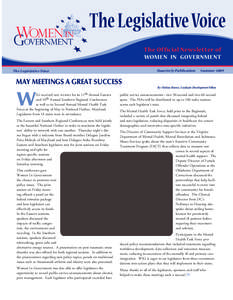 The Official Newsletter of WOMEN IN GOVERNMENT Quarterly Publication The Legislative Voice