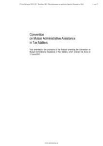 CONVENTION ON MUTUAL ADMINISTRATIVE ASSISTANCE IN TAX MATTERS