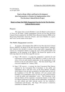 LC Paper No. CB[removed]) For information on 16 April 2010 Panel on Home Affairs and Panel on Development Joint Subcommittee to Monitor the Implementation of the West Kowloon Cultural District Project