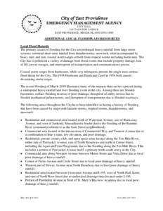 City of East Providence EMERGENCY MANAGEMENT AGENCY CITY HALL 145 TAUNTON AVENUE EAST PROVIDENCE, RHODE ISLAND[removed]