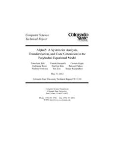 Computing / Polytope model / Type system / Laplace transform / Affine transformation / C / Automatic parallelization / Frameworks supporting the polyhedral model / Software engineering / Compiler optimizations / Programming language theory