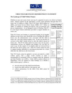 Child Welfare Finance Reform Policy Paper