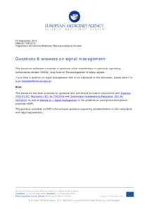 Q&A on signal management