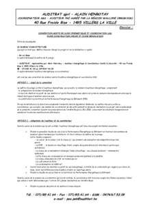 AUDITBAT sprl – ALAIN HENROTAY  COORDINATEUR S&S - AUDITEUR PAE AGRÉÉ PAR LA RÉGION WALLONE (RW08Rue Froide BiseVILLERS LA VILLE