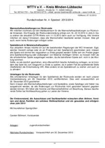 WTTV e.V. – Kreis Minden-Lübbecke Heinrich – Knolle Str. 11, 32609 Hüllhorst Tel[removed] – Fax[removed] – eMail: [removed] – www.tt-milk.de Hüllhorst, [removed]Rundschreiben Nr.