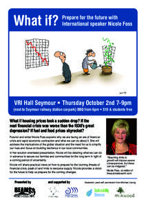 What if?  Prepare for the future with International speaker Nicole Foss  VRI Hall Seymour • Thursday October 2nd 7-9pm