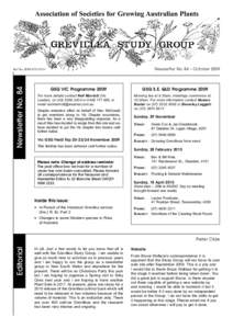 Association of Societies for Growing Australian Plants  Newsletter No. 84 – October 2009 Newsletter No. 84