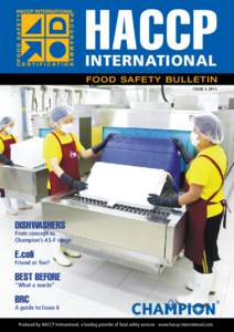 HACCP INTERNATIONAL FOOD SAFETY BULLETIN ISSUE[removed]