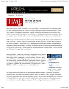 Thread of Hope -- Printout -- TIME  Back to Article http://www.time.com/time/printout/0,8816,,00.html