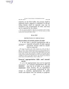 Politics / 109th United States Congress / Appropriation bill / Law / Standing Rules of the United States Senate /  Rule XVI / United States Bill of Rights / Appropriation / Constitutional amendment / Joint resolution / Government / Standing Rules of the United States Senate / James Madison