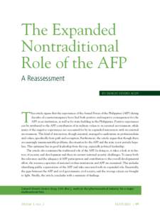 The Expanded Nontraditional Role of the AFP A Reassessment By Dencio Severo Acop