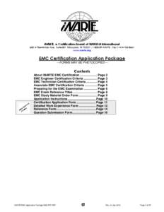iNARTE, a Certification brand of RABQSA International  600 N Plankinton Ave., Suite301, Milwaukee, WI[removed]-NARTE - Fax[removed]www.narte.org  EMC Certification Application Package