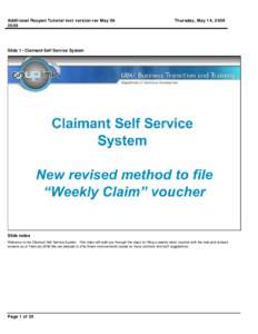 Microsoft Word - Weekly Claims Voucher and Reopen Tutorial text version rev May[removed]