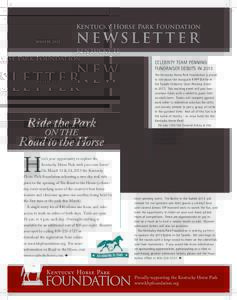 Kentucky Horse Park Foundation Winter 2013 Newsletter  Celebrity Team Penning