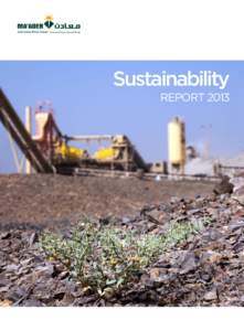 Sustainability Report 2013 Ma’aden: vision & values  our vision