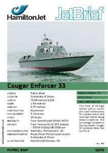 Cougar Enforcer 33 Patrol Boat Sultanate of Oman