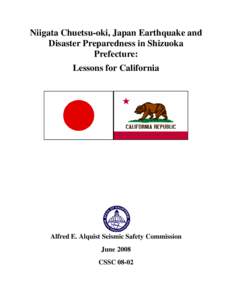 Niigata Chuetsu-oki, Japan Earthquake and Disaster Preparedness in Shizuoka Prefecture: