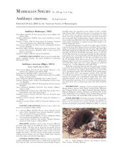 MAMMALIAN SPECIES  No. 720, pp. 1–5, 3 figs.