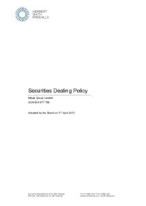 Securities Dealing Policy Mitula Group Limited ACNAdopted by the Board on 17 April 2015